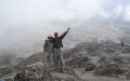 Taher Nasrulla and Ernest Kimambo just on top of Barranco Wall (day 4 of Lemosho route)