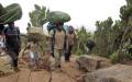 Porters ascending to Shira plateau